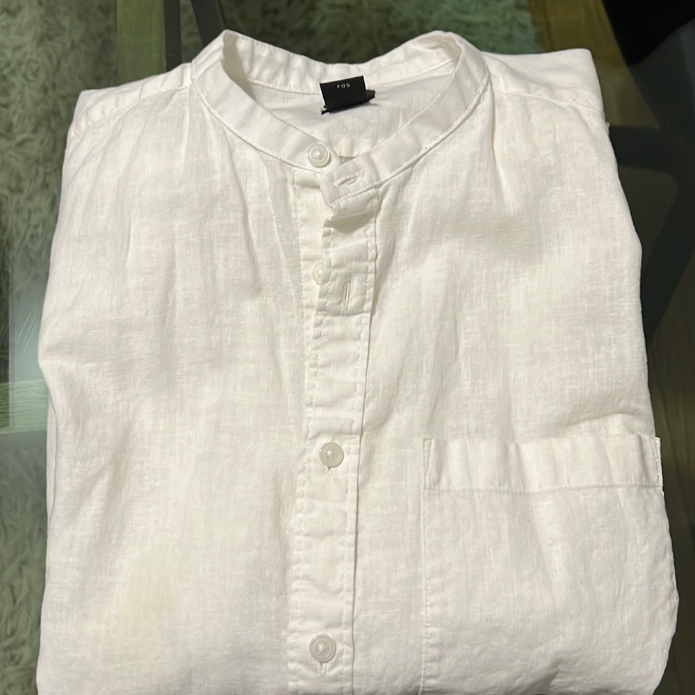 White linen mens shirt